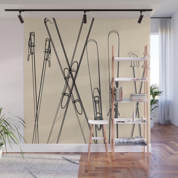 Minimal Skis 2 Wall Mural Gallery Image 1