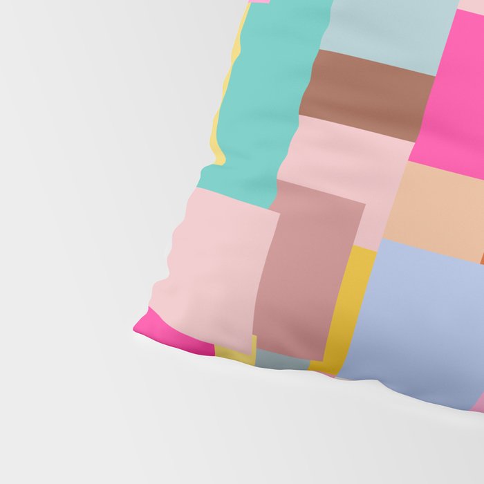 Color Block Print Mid Century Modern Decor Pink Aesthetic Retro Wall Art Geometric Pattern Abstract Pillow Sham Gallery Image 4