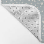 Minimal Painted Smudge Dots Pattern in Light Blue Gray and Cream Bath Mat Gallery Image 2