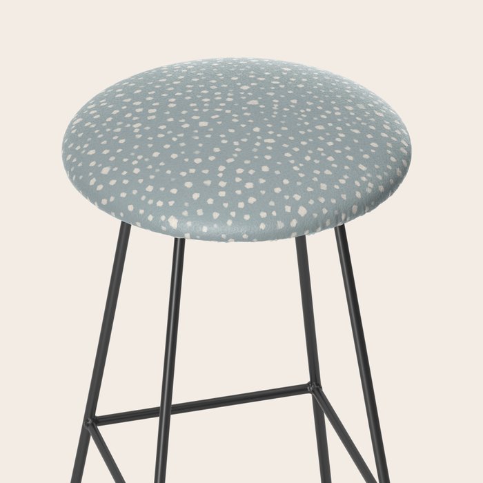 Minimal Painted Smudge Dots Pattern in Light Blue Gray and Cream Stool Gallery Image 2