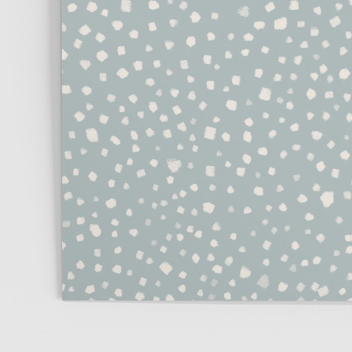 Minimal Painted Smudge Dots Pattern in Light Blue Gray and Cream Poster Gallery Image 3