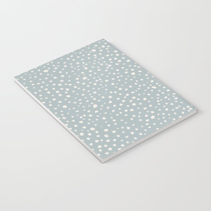 Minimal Painted Smudge Dots Pattern in Light Blue Gray and Cream Notebook Gallery Image 3