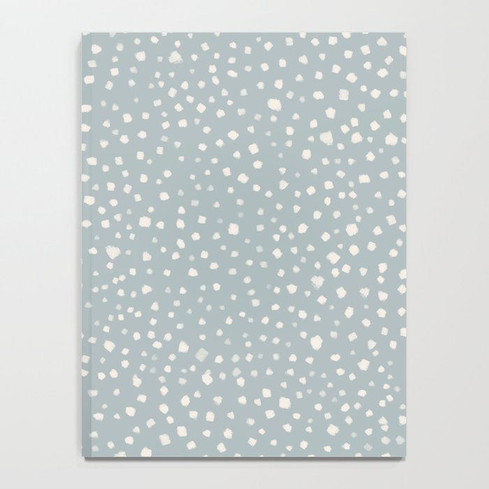 Minimal Painted Smudge Dots Pattern in Light Blue Gray and Cream Notebook Gallery Image 4