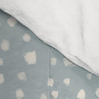 Minimal Painted Smudge Dots Pattern in Light Blue Gray and Cream Comforter Gallery Image 4