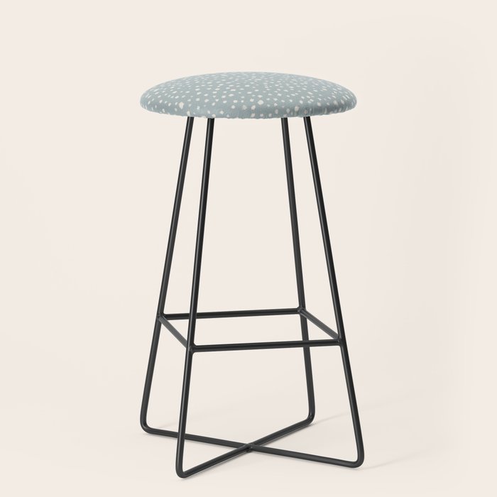 Minimal Painted Smudge Dots Pattern in Light Blue Gray and Cream Stool Gallery Image 1