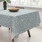 Minimal Painted Smudge Dots Pattern in Light Blue Gray and Cream Tablecloth Gallery Image 3