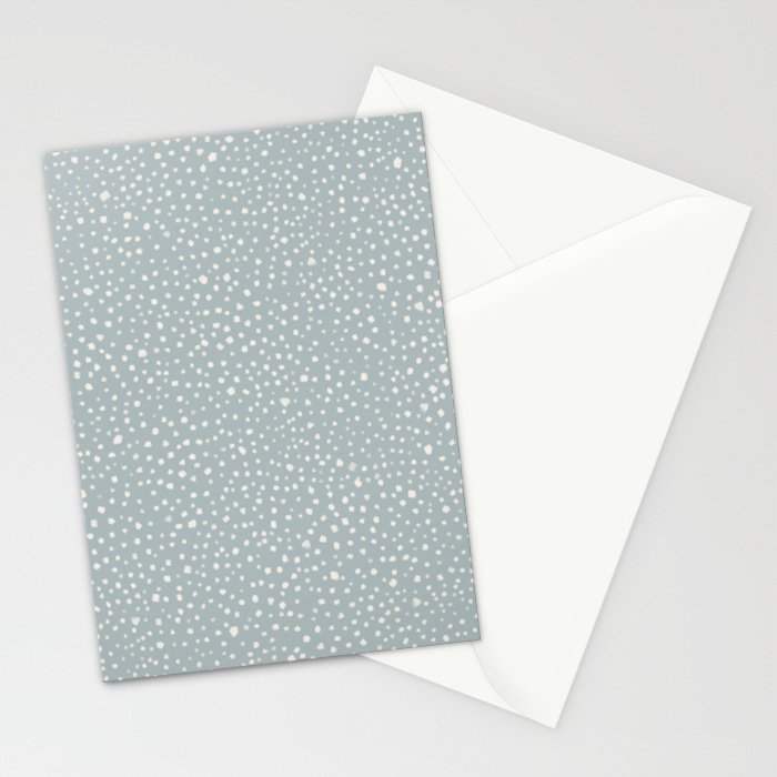 Minimal Painted Smudge Dots Pattern in Light Blue Gray and Cream Stationery Card Gallery Image 2