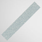 Minimal Painted Smudge Dots Pattern in Light Blue Gray and Cream Table Runner Gallery Image 3