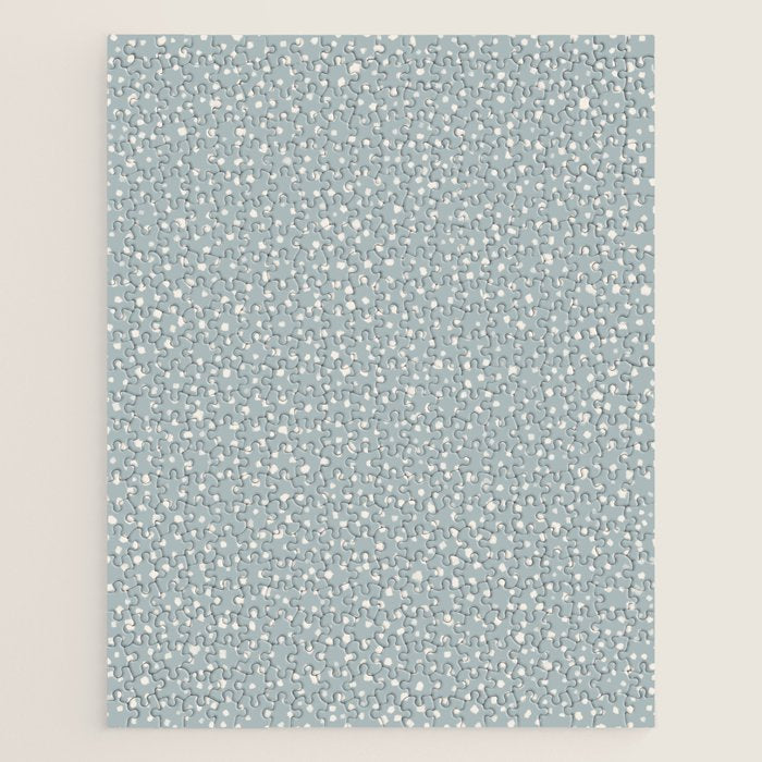 Minimal Painted Smudge Dots Pattern in Light Blue Gray and Cream Jigsaw Puzzle Gallery Image 1
