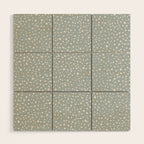 Minimal Painted Smudge Dots Pattern in Light Blue Gray and Cream Wood Wall Art Gallery Image 1