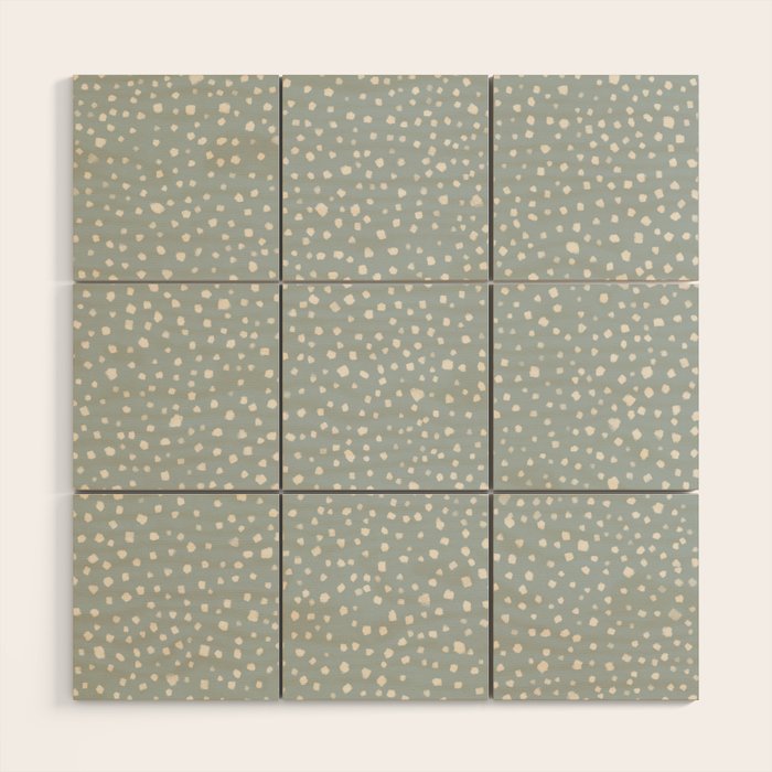 Minimal Painted Smudge Dots Pattern in Light Blue Gray and Cream Wood Wall Art Gallery Image 1