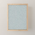 Minimal Painted Smudge Dots Pattern in Light Blue Gray and Cream Mini Art Print Gallery Image 1