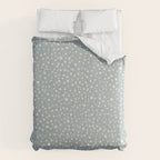 Minimal Painted Smudge Dots Pattern in Light Blue Gray and Cream Comforter Gallery Image 6