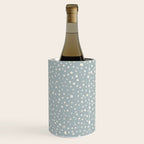 Minimal Painted Smudge Dots Pattern in Light Blue Gray and Cream Wine Chiller Gallery Image 3