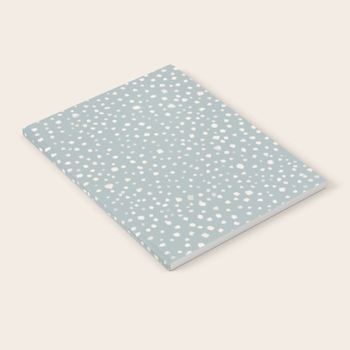 Minimal Painted Smudge Dots Pattern in Light Blue Gray and Cream Notebook Gallery Image 2