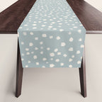 Minimal Painted Smudge Dots Pattern in Light Blue Gray and Cream Table Runner Gallery Image 1