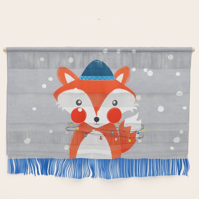Christmas Fox with fairy lights Wall Hanging Gallery Image 1