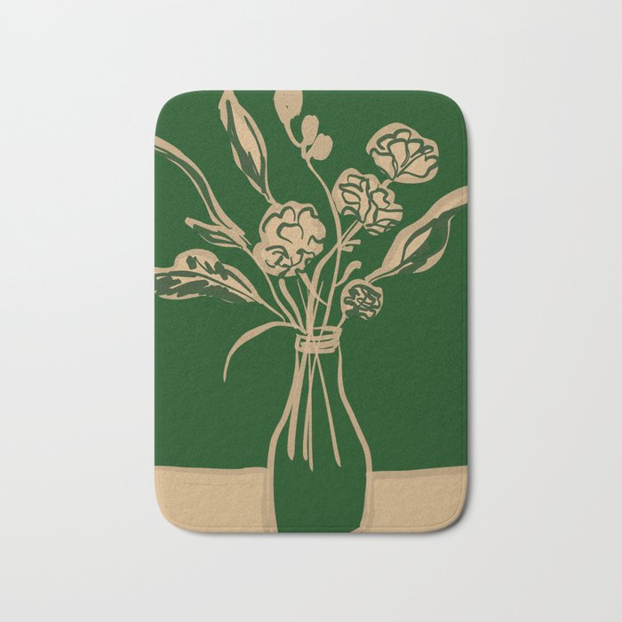 Minimalist Flowers In A Vase 6 Bath Mat Gallery Image 1