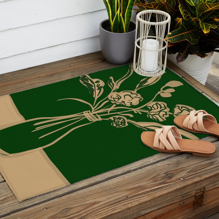 Minimalist Flowers In A Vase 6 Outdoor Rug Gallery Image 2