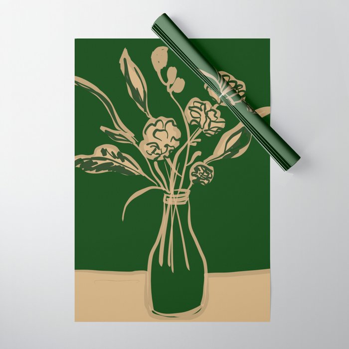 Minimalist Flowers In A Vase 6 Wrapping Paper Gallery Image 1
