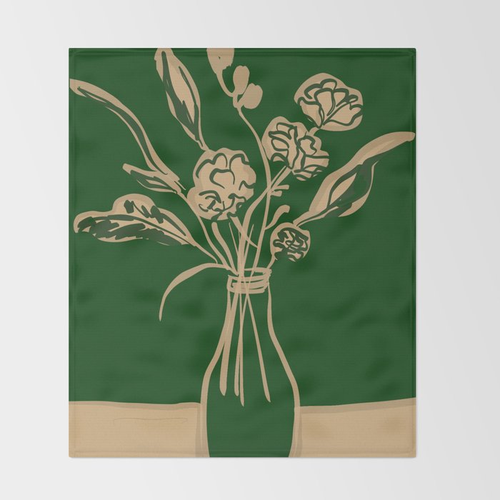 Minimalist Flowers In A Vase 6 Throw Blanket Gallery Image 2