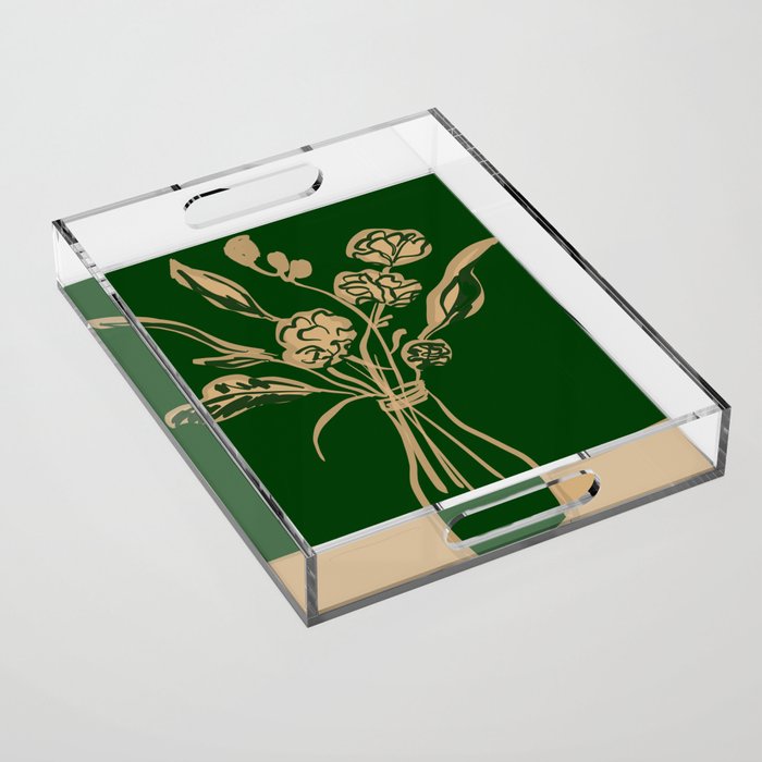 Minimalist Flowers In A Vase 6 Acrylic Tray Gallery Image 1