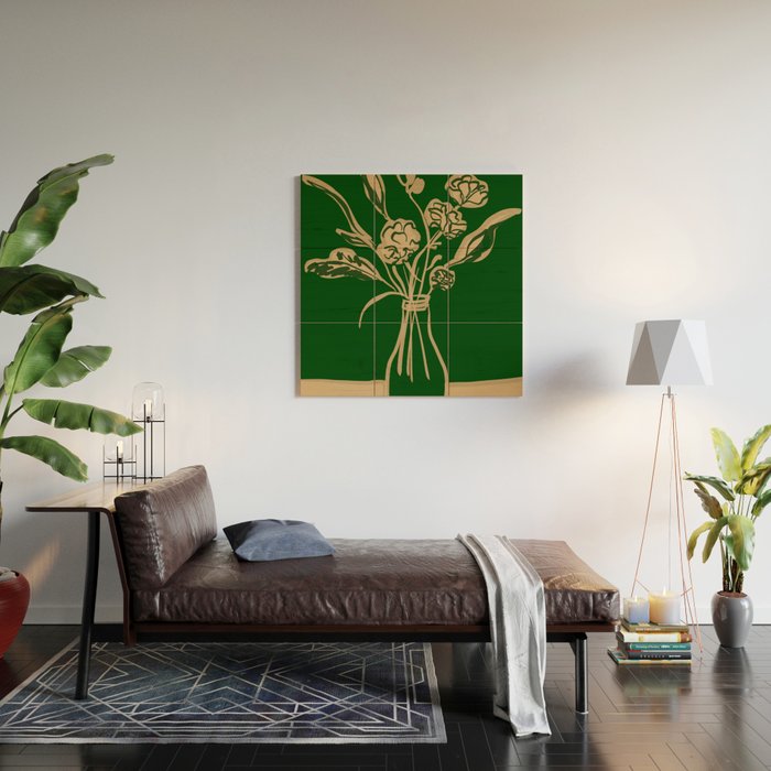 Minimalist Flowers In A Vase 6 Wood Wall Art Gallery Image 2