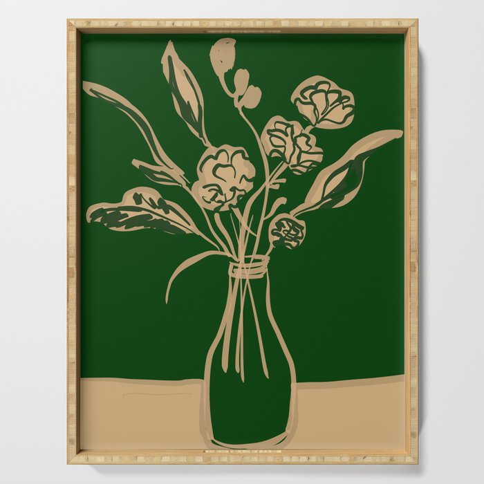 Minimalist Flowers In A Vase 6 Serving Tray Gallery Image 1