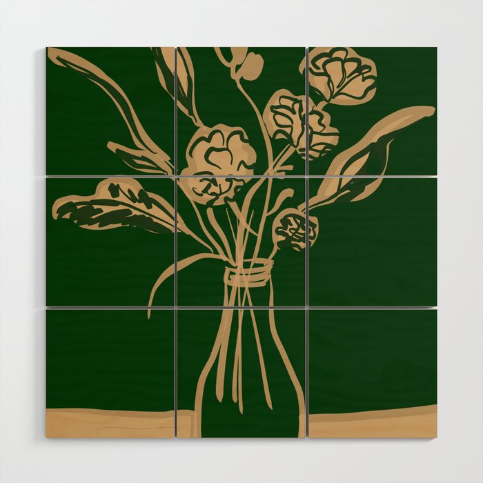 Minimalist Flowers In A Vase 6 Wood Wall Art Gallery Image 1