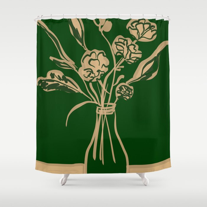 Minimalist Flowers In A Vase 6 Shower Curtain Gallery Image 1