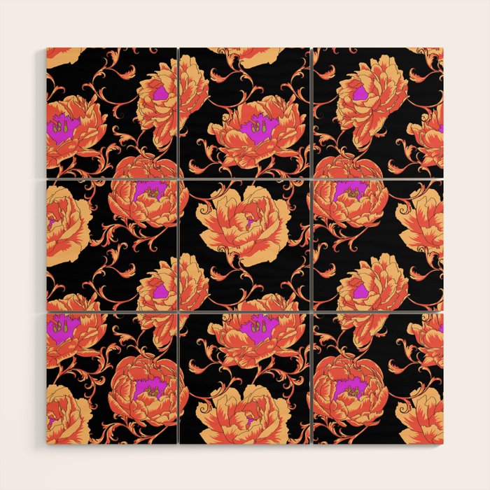 Romantic Vintage Peonies Wood Wall Art Gallery Image 1
