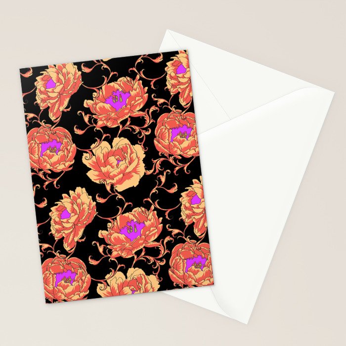 Romantic Vintage Peonies Stationery Card Gallery Image 2