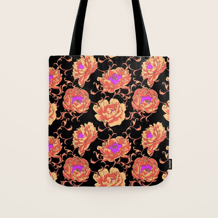 Romantic Vintage Peonies Tote Bag Gallery Image 1