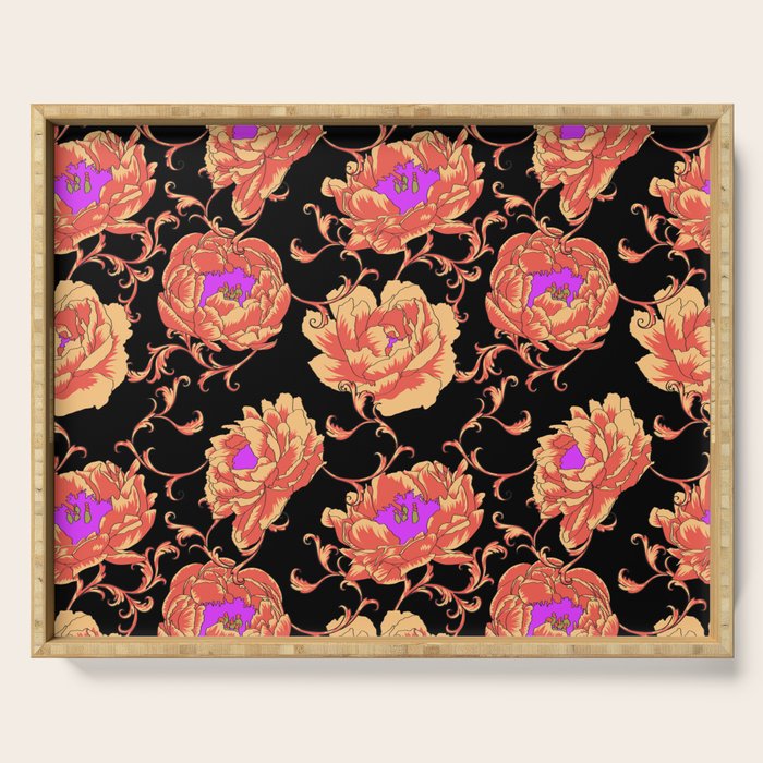 Romantic Vintage Peonies Serving Tray Gallery Image 1