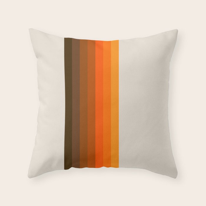Retro Golden Rainbow - Straight Throw Pillow Gallery Image 1