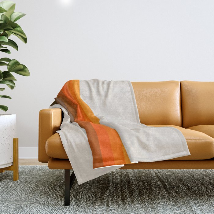 Retro Golden Rainbow - Straight Throw Blanket Gallery Image 1