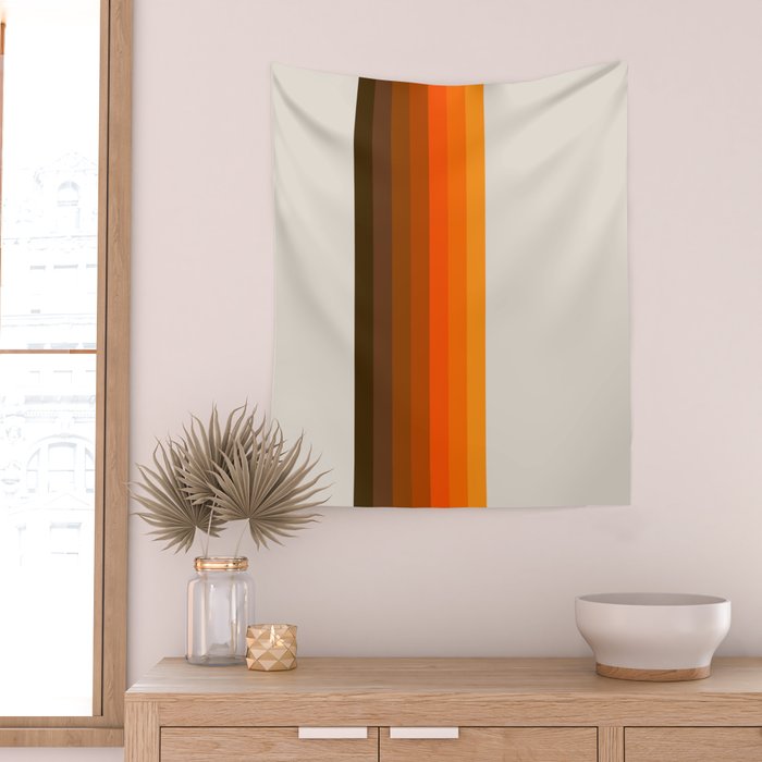 Retro Golden Rainbow - Straight Wall Tapestry Gallery Image 2