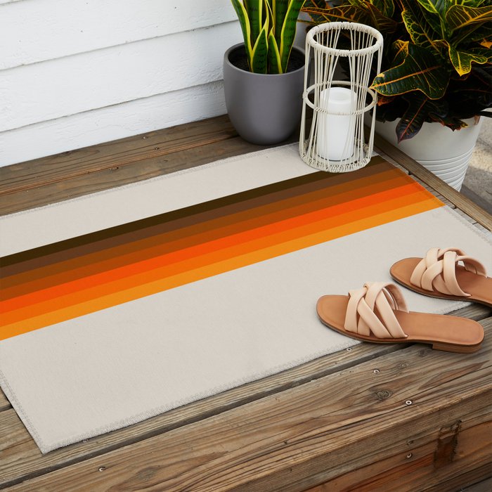 Retro Golden Rainbow - Straight Outdoor Rug Gallery Image 2