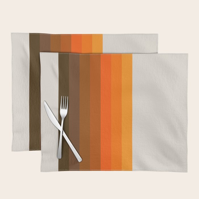 Retro Golden Rainbow - Straight Placemat Gallery Image 1