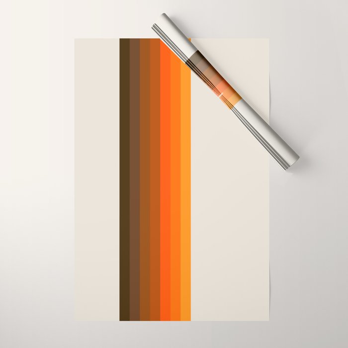 Retro Golden Rainbow - Straight Wrapping Paper Gallery Image 1