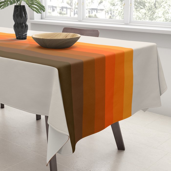 Retro Golden Rainbow - Straight Tablecloth Gallery Image 3