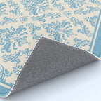 Elegant Air Blue Damask Pattern Rug Gallery Image 4