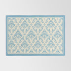 Elegant Air Blue Damask Pattern Rug Gallery Image 2