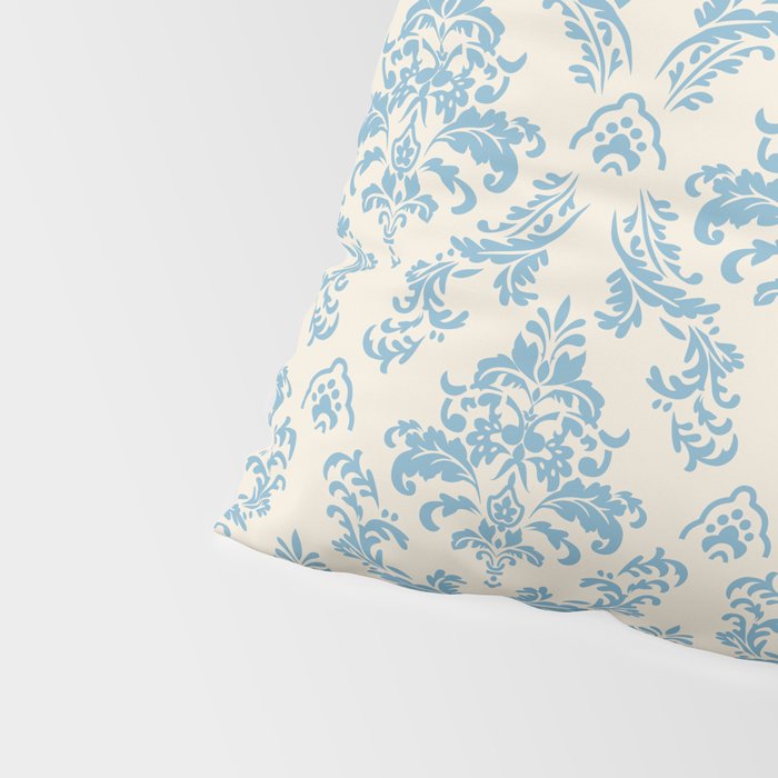 Elegant Air Blue Damask Pattern Pillow Sham Gallery Image 4