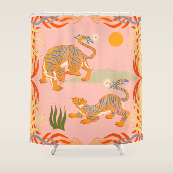 Rawring Playmates Shower Curtain Gallery Image 1