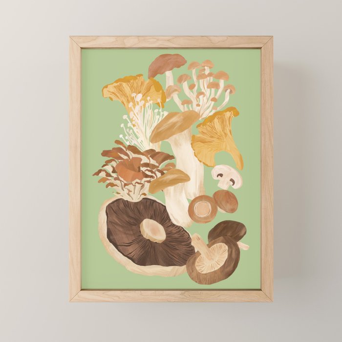 Mushrooms Mini Art Print Gallery Image 1