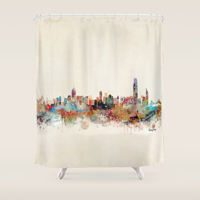 hong kong skyline Shower Curtain Gallery Image 1