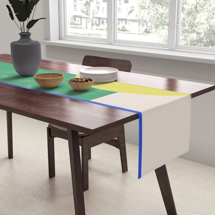 Colorful Abstract Geometric Modern Art Table Runner Gallery Image 2