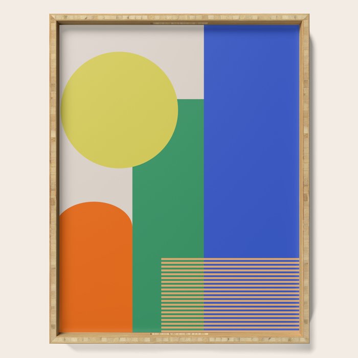 Colorful Abstract Geometric Modern Art Serving Tray Gallery Image 1