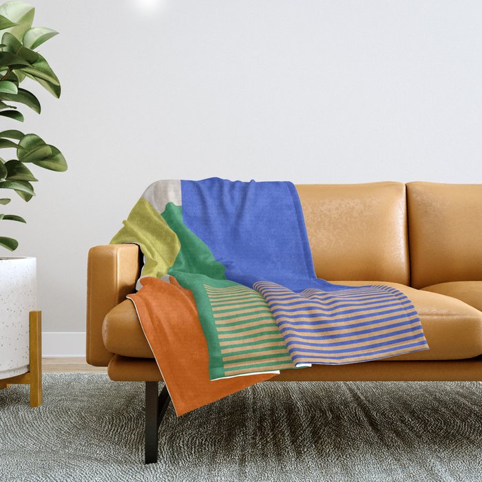 Colorful Abstract Geometric Modern Art Throw Blanket Gallery Image 1